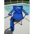 Folding Beach Camping Folding Arm Chair with 2 Cup Holders & Carrying Case